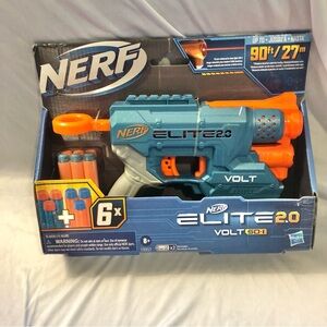 NERF Elite Toy Gun 2.0 Volt Blaster. 6 Darts. Light Beam, Up To 90 Ft.  Ages 8+